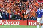 Rotterdam, 25 juni 2000   Euro 2000
Europees Kampioenschap voetbal 2000
Nederland-Yougoslavie
Patrick kluivert juicht na een doelpunt