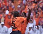 Rotterdam, 25 juni 2000   Euro 2000
Europees Kampioenschap voetbal 2000
Nederland-Yougoslavie
Patrick kluivertjuicht na een doelpunt