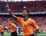 Rotterdam, 25 juni 2000   Euro 2000
Europees Kampioenschap voetbal 2000
Nederland-Yougoslavie
Patrick kluivertjuicht na een doelpunt