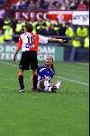 Rotterdam, 28 Oktober 2001
Feyenoord-FC Utrecht, eindstand 4-1
Op de foto Stijn Vreven samen met Smolarek