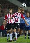 Eindhoven, 25 september 2002
PSV- Asenal FC , tweede wedstrijd in de championsleague
Eindstand 0-4
Johann Vogel met Thierry Henry