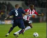 Eindhoven, 25 september 2002
PSV- Asenal FC , tweede wedstrijd in de championsleague
Eindstand 0-4
Ashley Cole met Leandro