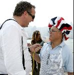 Hong Kong 8 oktober 2004
Princess Model of the world verkiezing.
Gordon als radioreporter met Joop braakhekke
