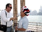 Hong Kong 8 oktober 2004
Princess Model of the world verkiezing.
Gordon als radioreporter met Joop braakhekke