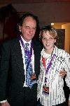 Leiden 25 oktober 2004
Premiere Holiday on ice in Groenoordhallen.
Jean v d Velde met zijn zoon Jannick v d Velde