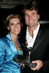 Amsterdam 21 oktober 2004
Uitreiking van de televizierring in HMH.
Reinout Oerlemans met Danielle Overgaag