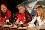 Eindhoven, 31 Oktober 2005
Persconferentie AC Milaan voor de championsleague PSV-AC Milaan
Trainer coach Carlo Ancelotti  met links van hem Jaap Stam
©Bart Bel