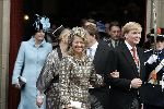 Naarden 22 oktober 2005
Trouwen Prins Floris en Aimee Sohngen in kerk naarden Vesting. 
Maxima en Prins Willem Alexander