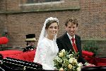 Naarden 22 oktober 2005
Trouwen Prins Floris en Aimee Sohngen in kerk naarden Vesting. 
Prinses Aimee