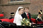 Naarden 22 oktober 2005
Trouwen Prins Floris en Aimee Sohngen in kerk naarden Vesting. 
Prinses Aimee