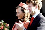Naarden 20 oktober 2005
Trouwen Prins Floris en Aimee Sohngen in stadhuis Naarden.
lachend
