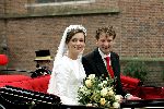 Naarden 22 oktober 2005
Trouwen Prins Floris en Aimee Sohngen in kerk naarden Vesting. 
Prinses Aimee