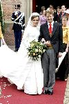 Naarden 22 oktober 2005
Trouwen Prins Floris en Aimee Sohngen in kerk naarden Vesting. 
Prinses Aimee