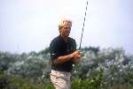 Greg Norman tijdens de Dutch open 1992 in Noordwijk
Golfen