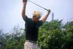 Greg Norman tijdens de Dutch open 1992 in Noordwijk
Golfen