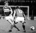 Eindhoven , 22 augustus 1981 PSV-Nottingam Forest, eindstand 1-2
Ton Lokhof
