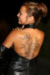 Amsterdam 31 augustus 2006
presentatie cd DJ Chuckie in Onnasis.
Claudia Lubek  met tatoeage