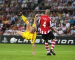 Eindhoven, 12 September 2006 PSV-FC Liverpool. 1e wedstrijd in de Champions League Seizoen 2006/2007 eindstand 0-0
Dirk Kuyt in zijn eerste CL wedstrijd voor FC Liverpool en Alex PSV