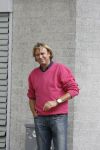 Eindhoven, 4 September 2006
Philips Stadion, bijeenkomst eerste training Nederlands elftal voor de wedstrijd tegen Wit Rusland.
Hans Kraaij Jr. die op dit moment moeilijke tijden door maakt met zijn vriendin.
