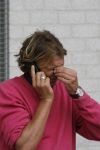 Eindhoven, 4 September 2006
Philips Stadion, bijeenkomst eerste training Nederlands elftal voor de wedstrijd tegen Wit Rusland.
Hans Kraaij Jr. die op dit moment moeilijke tijden door maakt met zijn vriendin.