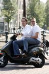 Amsterdam 12 september 2006
Michiel Mol en Christijan Albers  op vespa scooter.