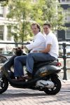 Amsterdam 12 september 2006
Michiel Mol en Christijan Albers  op vespa scooter .
