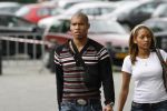Eindhoven, 4 September 2006
Philips Stadion, bijeenkomst eerste training Nederlands elftal voor de wedstrijd tegen Wit Rusland.
Nigel de Jong bij aankomst met zijn partner