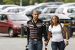 Eindhoven, 4 September 2006
Philips Stadion, bijeenkomst eerste training Nederlands elftal voor de wedstrijd tegen Wit Rusland.
Nigel de Jong bij aankomst met zijn partner