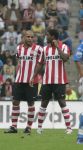 Eindhoven, 17 September 2006
Kompetitiewedstrijd PSV-Feyenoord, eindstand 2-1
Patrick Kluivert zijn eerste wedstrijd als invaller in gesprek met Alex PSV