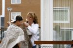 Almere 27 augustus 2006
Rachel Hazes met Andre en Roxanne bij hun nieuwe huis in Almere.