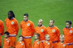Amsterdam 8 september 2007
kwalificatieduel voor EK tussen Nederland en Bulgarije in de amsterdam arena. Nederland wint met 2-0. Mario Melchiot Danny de Zeeuw Robin v Persie en John Heitinga