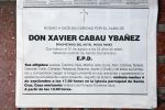 Ibiza 3 september 2007
Advertentie in de krant van de vader van Yolanthe Cabau v Kasbergen, Xavier Cabau.