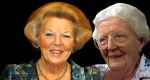Koningin Beatrix met haar moeder Prinses Juliana
Compositiefoto