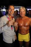 Amsterdam 5 augustus 2010
Dries Roelvink opent in zijn gele zwembroek de gay parade in Amsterdam op de supper club boot.
Peter Smulders bv