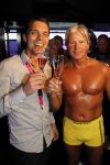 Amsterdam 5 augustus 2010
Dries Roelvink opent in zijn gele zwembroek de gay parade in Amsterdam op de supper club boot.
Peter Smulders bv