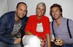 Hilversum 24 augustus 2011
Najaarspresentatie RTL in studio 24 op het mediapark. Irene Moors met Carlo Boszhard en vriend
Peter Smulders bv