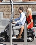 Amsterdam 4 september 2012
Candy Dulfer met vriend Bela op vespa scooter
Peter Smulders bv