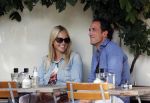 Amsterdam 6 septmber 2012
Chantal janzen met vriend Marco op terras 
Peter Smulders bv