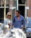Amsterdam 6 septmber 2012
Chantal janzen met vriend Marco op terras 
Peter Smulders bv