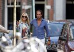 Amsterdam 6 septmber 2012
Chantal janzen met vriend Marco op terras 
Peter Smulders bv