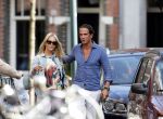 Amsterdam 6 septmber 2012
Chantal janzen met vriend Marco op terras 
Peter Smulders bv