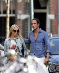 Amsterdam 6 septmber 2012
Chantal janzen met vriend Marco op terras 
Peter Smulders bv