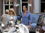 Amsterdam 6 septmber 2012
Chantal janzen met vriend Marco op terras 
Peter Smulders bv