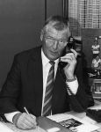 Eindhoven, 27 Oktober 1986 Jan Louwers op kantoor en bedrijf Jan Louwers Horeca Groothandel