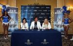 Amsterdam 8 augustus 2013
Gerard Joling en Caren Maywood en Alice Maywood tijdens persconferentie in het Amstel hotel waar ze aankondigen weer op te gaan treden tijdens concert Gerad Joling in het ziggo dome.
Peter Smulders bv