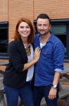 Hilversum 2 september 2013
Presentatie deelnemers Expeditie Robinson in het pand van RTL.
Evi hanssen met Dennis Weening