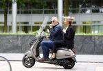 Amsterdam 21 augustus 2013
Lieke v Lexmond samen met haar manager Frank Wisse op vespa scooter.
Peter Smulders bv