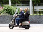 Amsterdam 21 augustus 2013
Lieke v Lexmond samen met haar manager Frank Wisse op vespa scooter.
Peter Smulders bv
