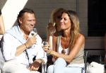 Amsterdam 20 augustus 2013
Mariska Hulscher met haar nieuwe vriend Toon Boorsma op terras.