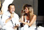 Amsterdam 20 augustus 2013
Mariska Hulscher met haar nieuwe vriend Toon Boorsma op terras.